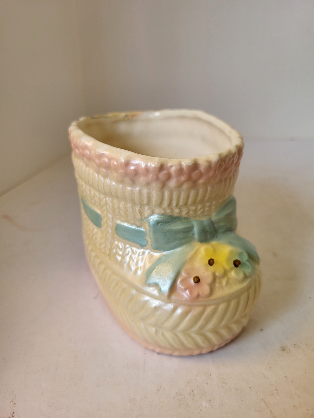 Vintage 1950s Relpo #609 PF Ceramic Baby Bootie Planter Vase Japan